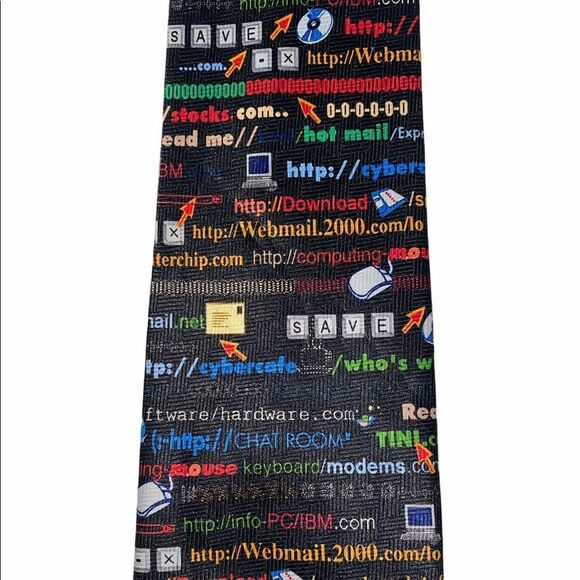 Men’s Vintage Y2K Internet theme tie - Picture 4 of 5